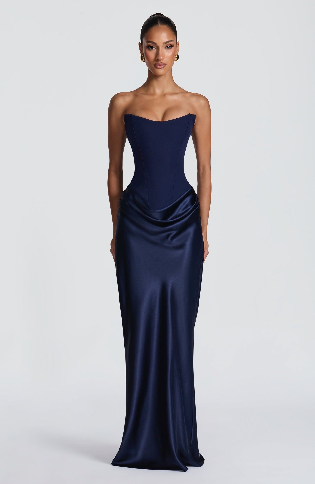 Sleek Solid-Color Evening Dress