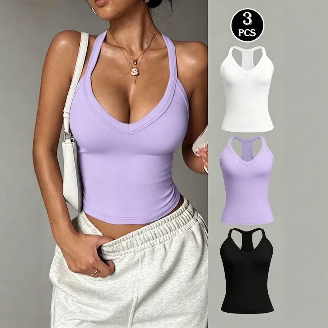 Ribbed Strappy Fitness Tank Top