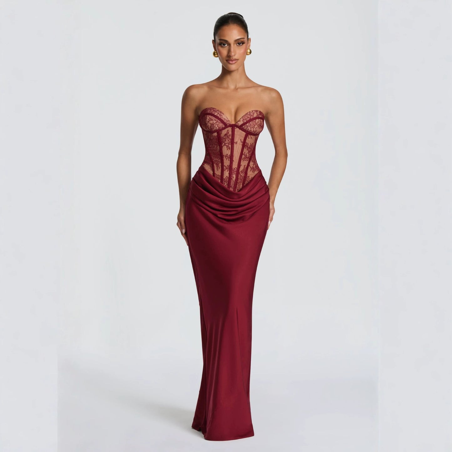 Strapless Lace Cocktail Dress