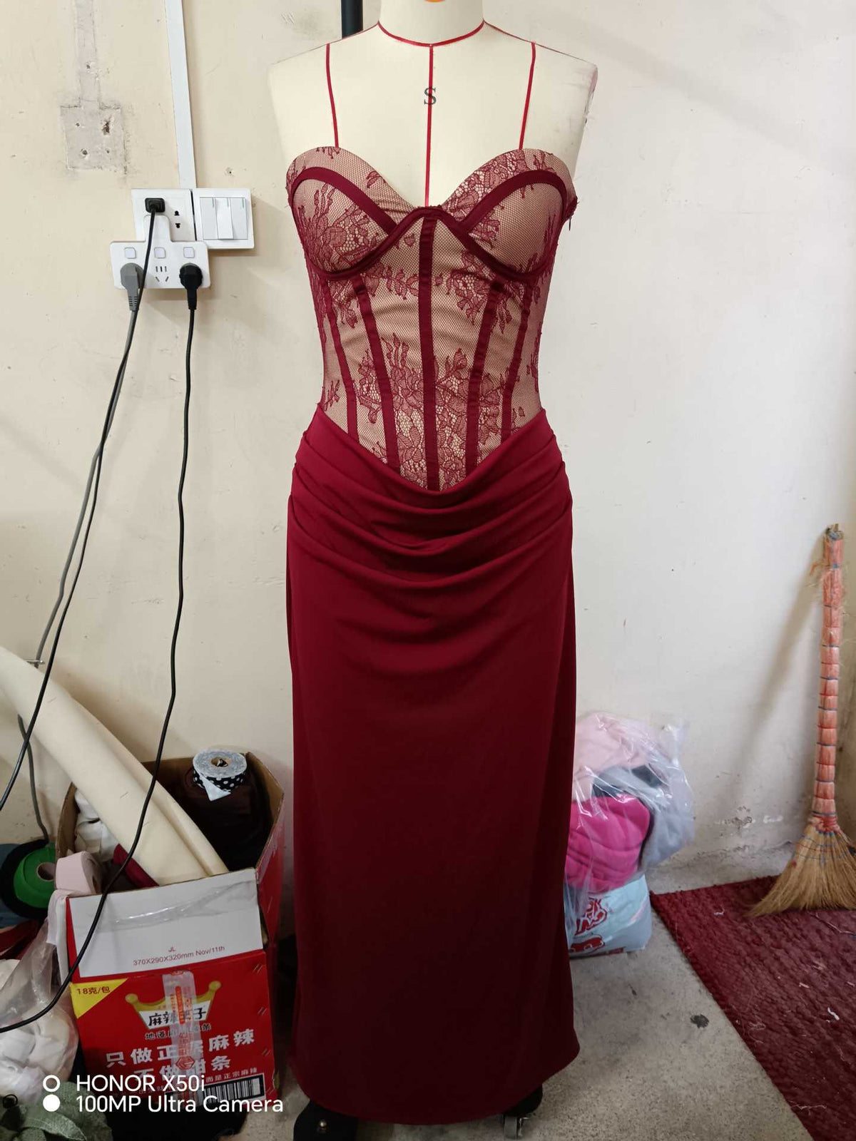 Strapless Lace Cocktail Dress