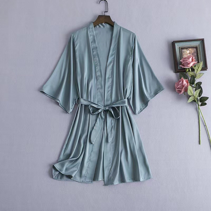 Silky Bridal Morning Gown Robe