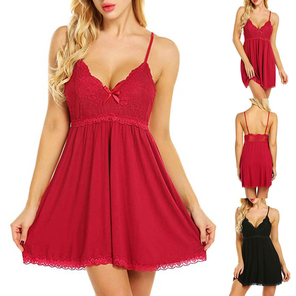Plus-Size Lace-Trim Slip Nightgown