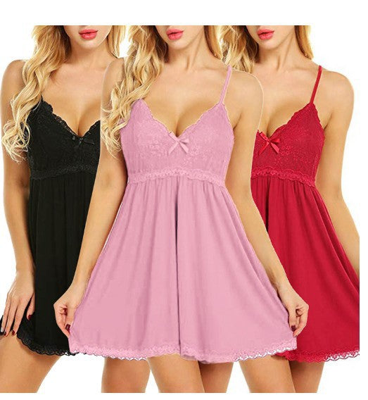 Plus-Size Lace-Trim Slip Nightgown