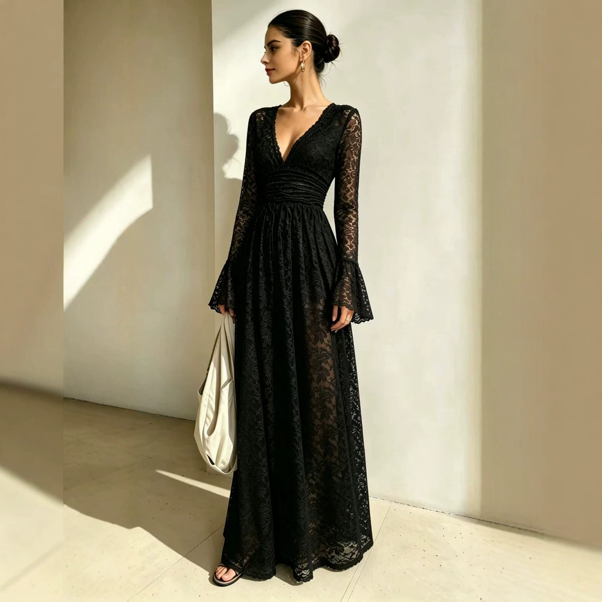Lace Sun-Protection Maxi Dress