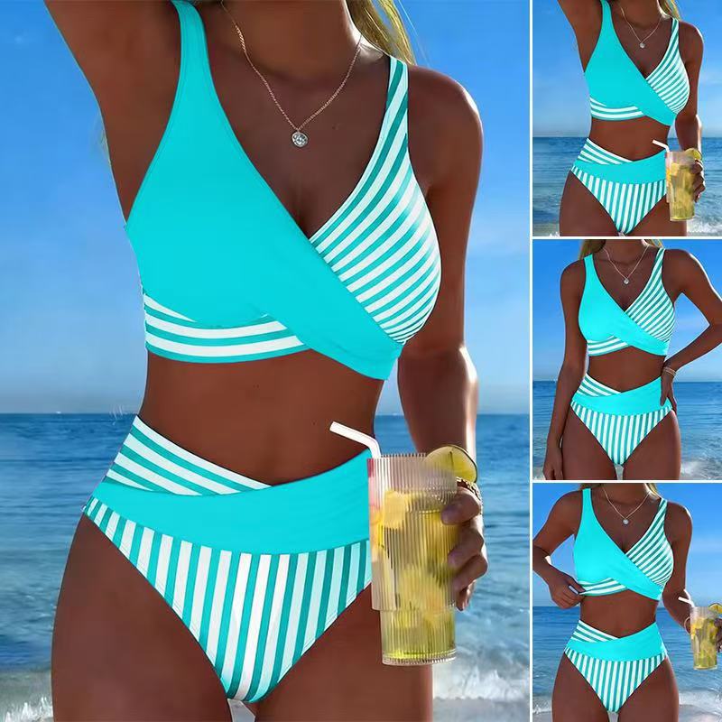 Emily — High-Waist Striped Bikini