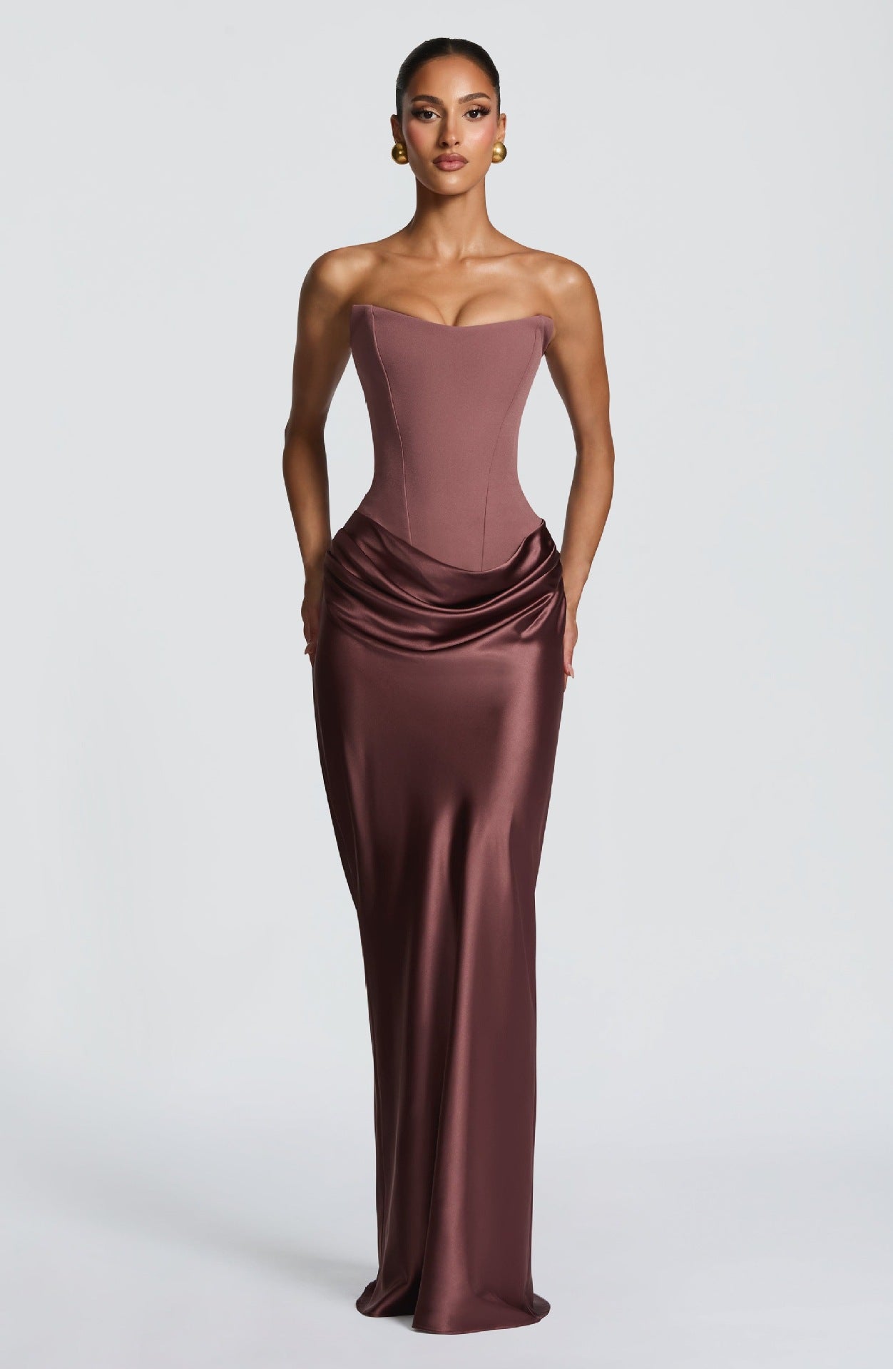 Sleek Solid-Color Evening Dress