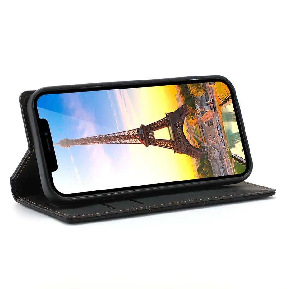 Luxury Leather Flip Wallet Case for Google Pixel