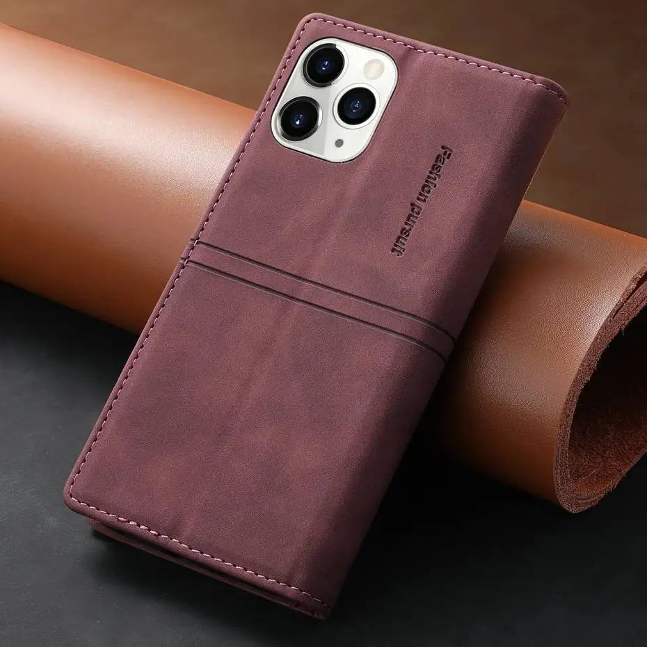 Luxury Leather Flip Wallet Case for Google Pixel