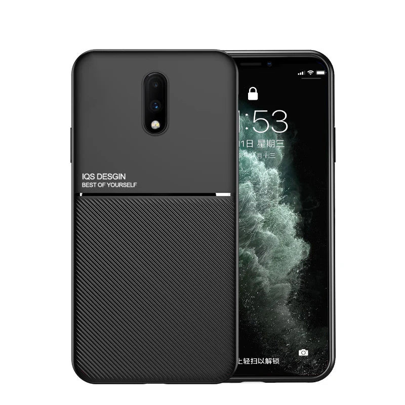 OnePlus Matte Case – Shockproof Cover with Magnetic Metal Plate