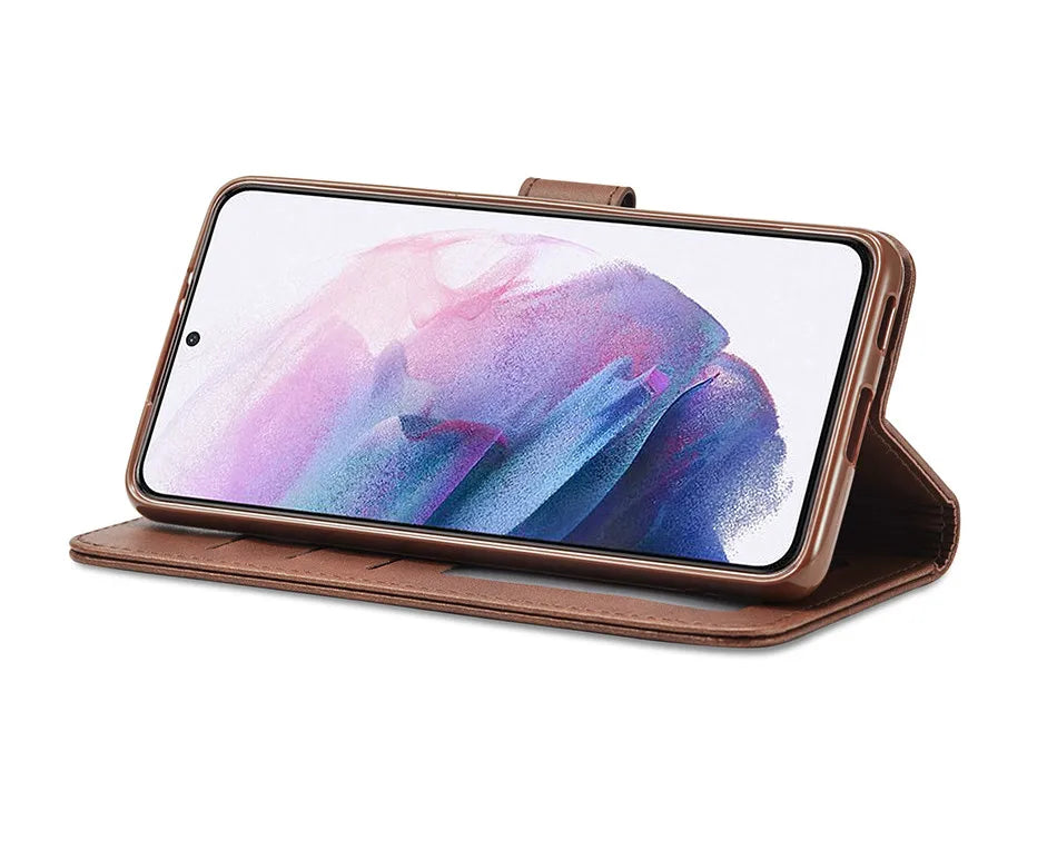 Leather Flip Wallet Case for Samsung Galaxy