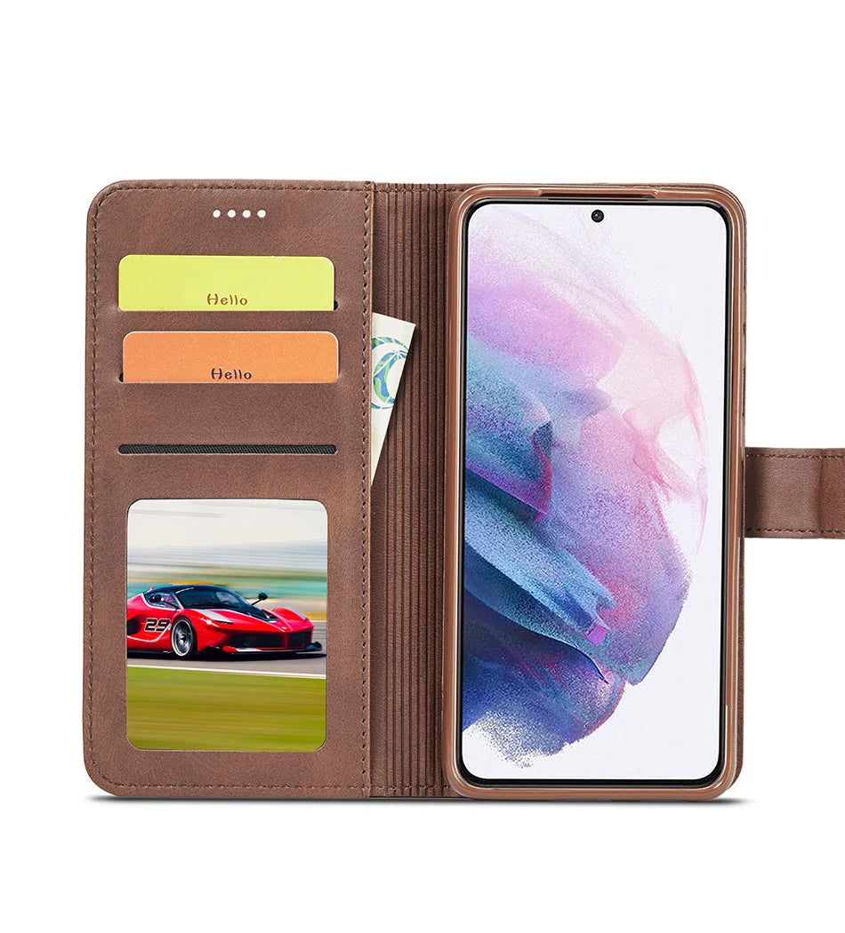 Leather Flip Wallet Case for Samsung Galaxy