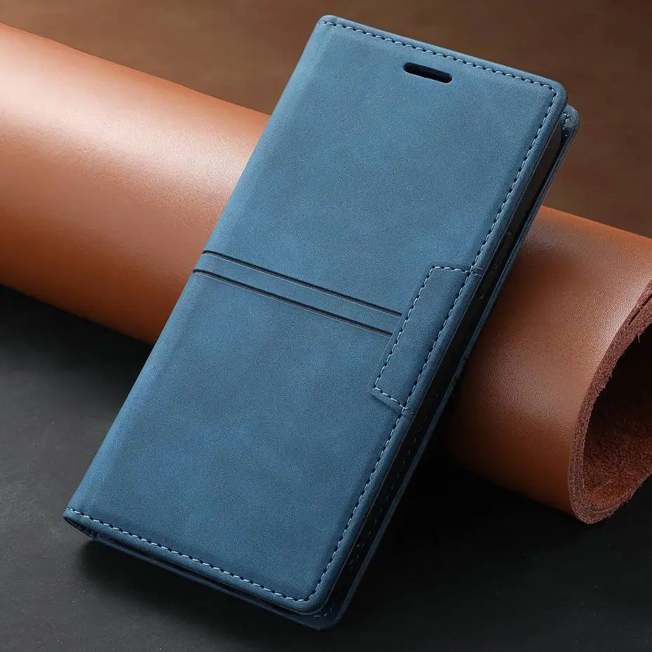 Luxury Leather Flip Wallet Case for Google Pixel