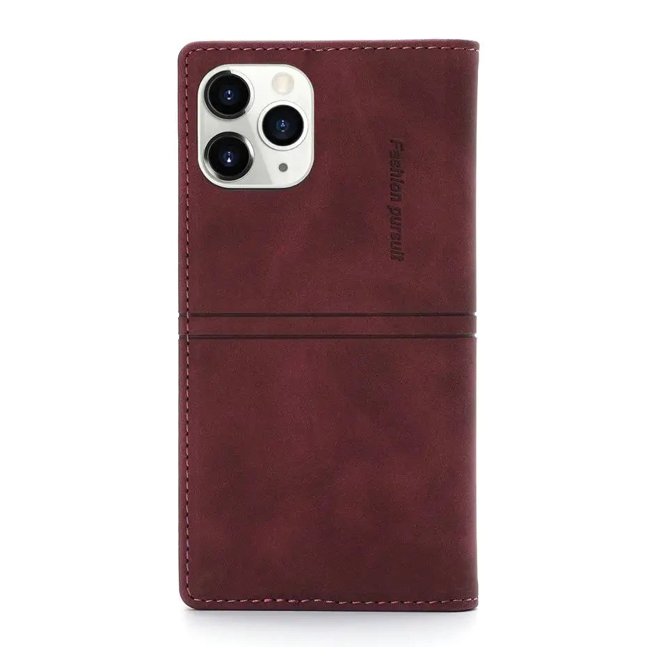 Luxury Leather Flip Wallet Case for Google Pixel