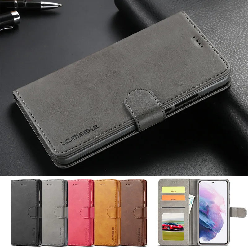 Leather Flip Wallet Case for Samsung Galaxy