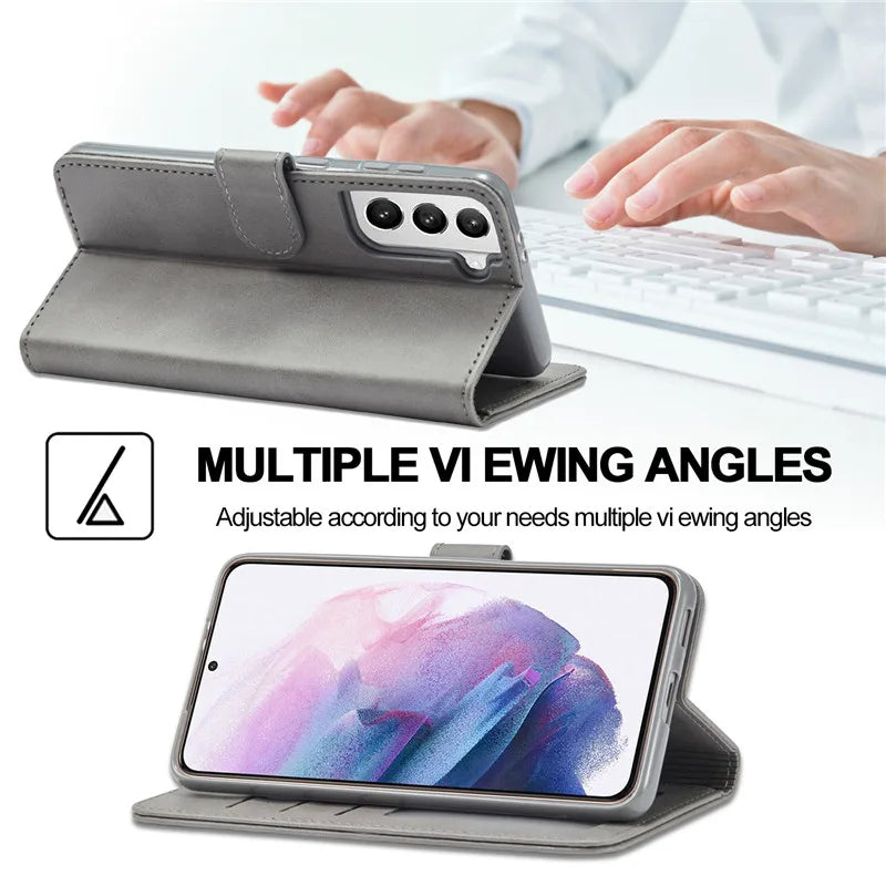 Leather Flip Wallet Case for Samsung Galaxy