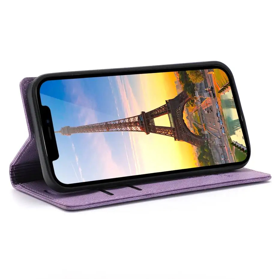 Luxury Leather Flip Wallet Case for Google Pixel
