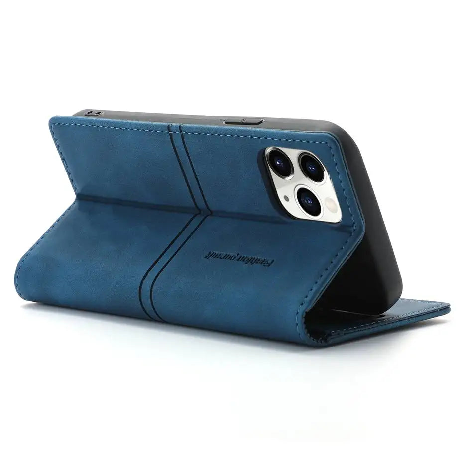 Luxury Leather Flip Wallet Case for Google Pixel