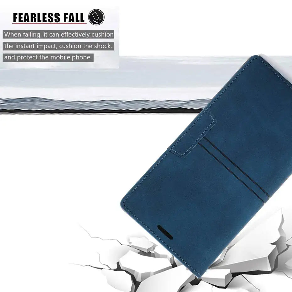 Luxury Leather Flip Wallet Case for Google Pixel