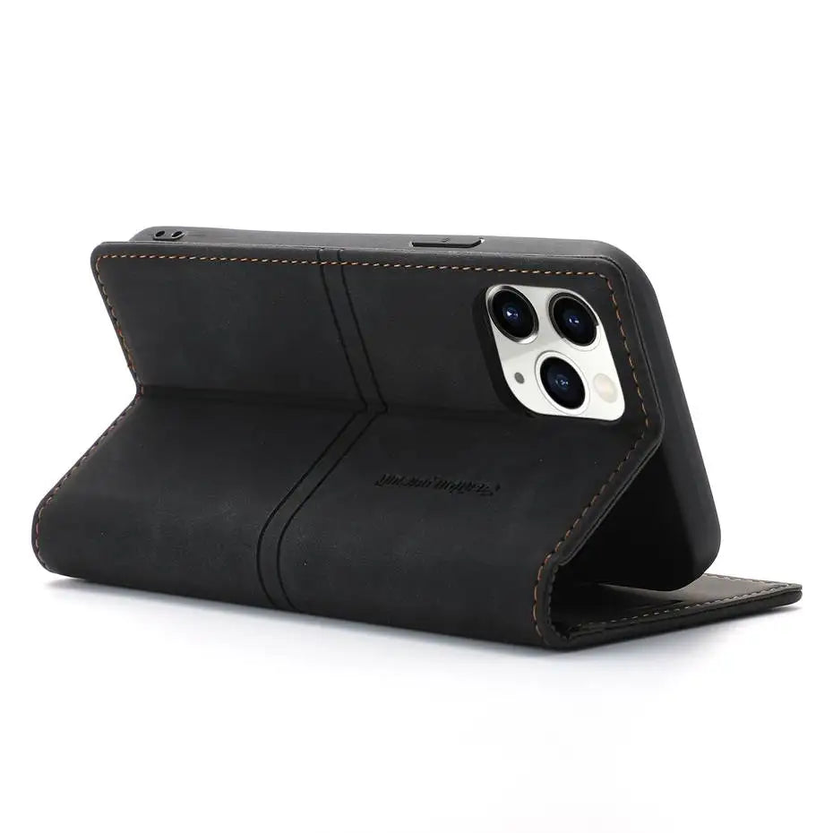 Luxury Leather Flip Wallet Case for Google Pixel