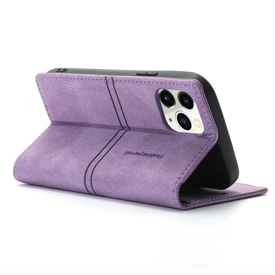 Luxury Leather Flip Wallet Case for Google Pixel