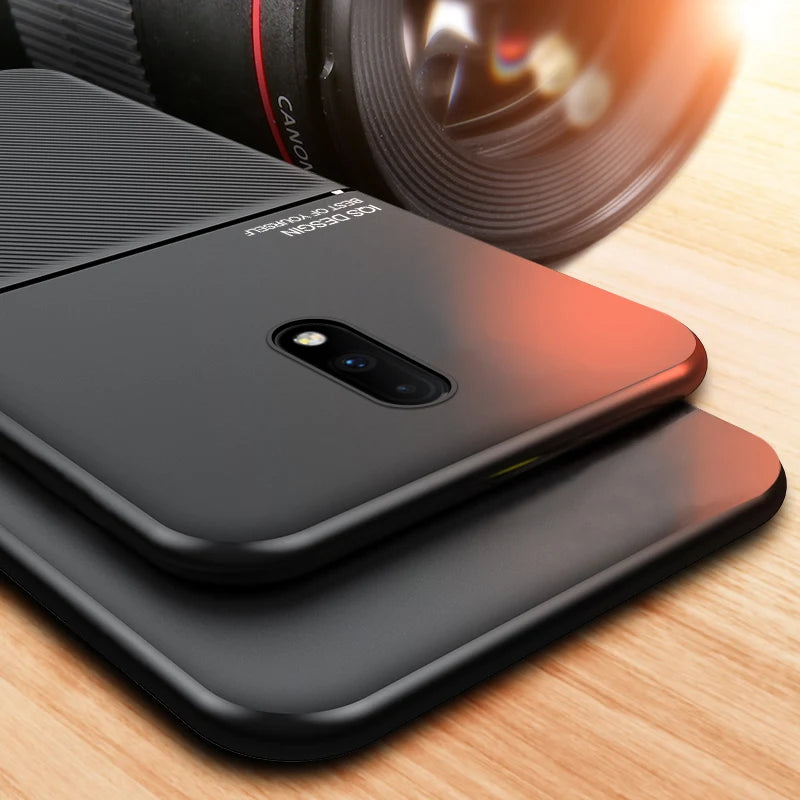 OnePlus Matte Case – Shockproof Cover with Magnetic Metal Plate