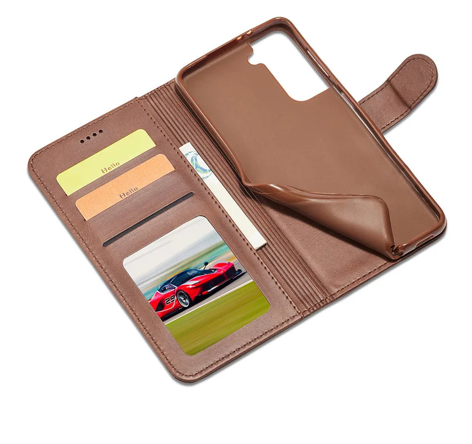 Leather Flip Wallet Case for Samsung Galaxy