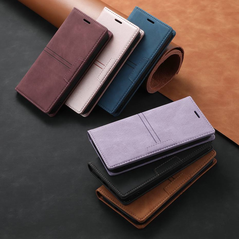 Luxury Leather Flip Wallet Case for Google Pixel