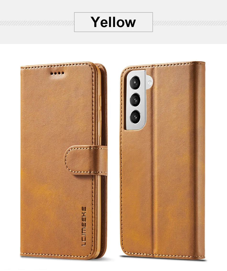 Leather Flip Wallet Case for Samsung Galaxy