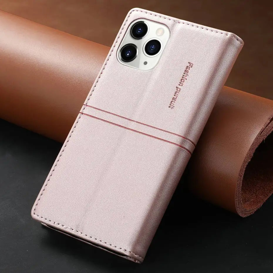Luxury Leather Flip Wallet Case for Google Pixel
