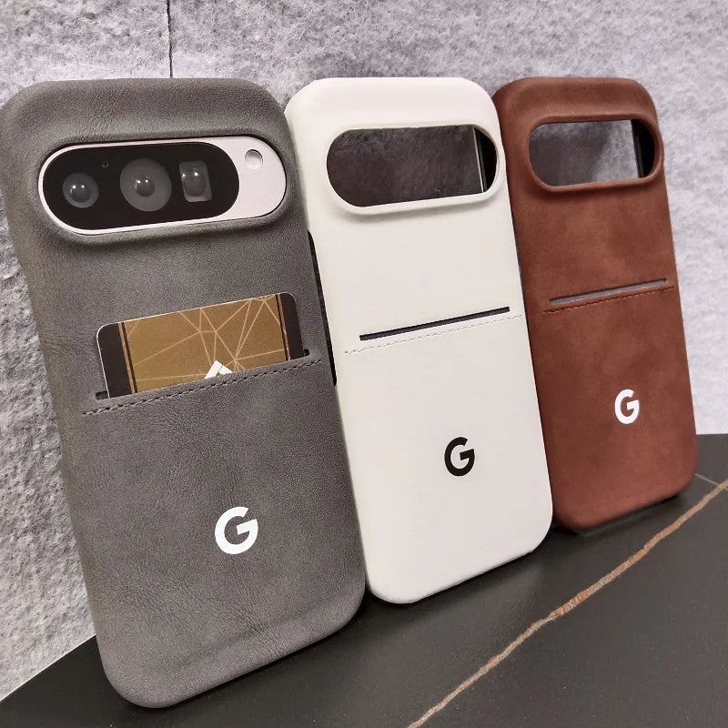 Luxury Sheepskin Leather Wallet Case for Google Pixel with Card Pocket