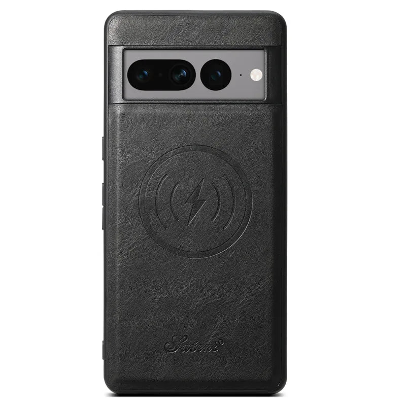 Leather Wallet Case for Google Pixel — MagSafe Compatible Card Holder Cover