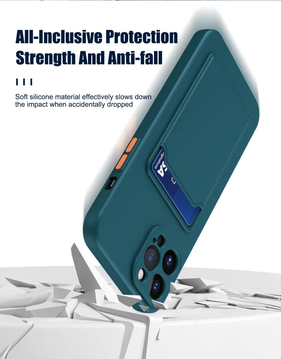 iPhone Wallet Case – Silicone Card Slot Cover