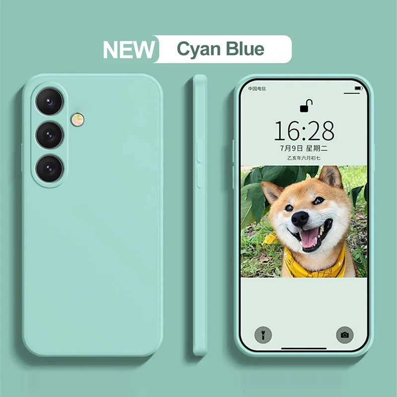 Liquid Silicone Case for Samsung Galaxy S23 / S24 / S25 / S26 Series – Camera Lens Protection, Soft Full Cover