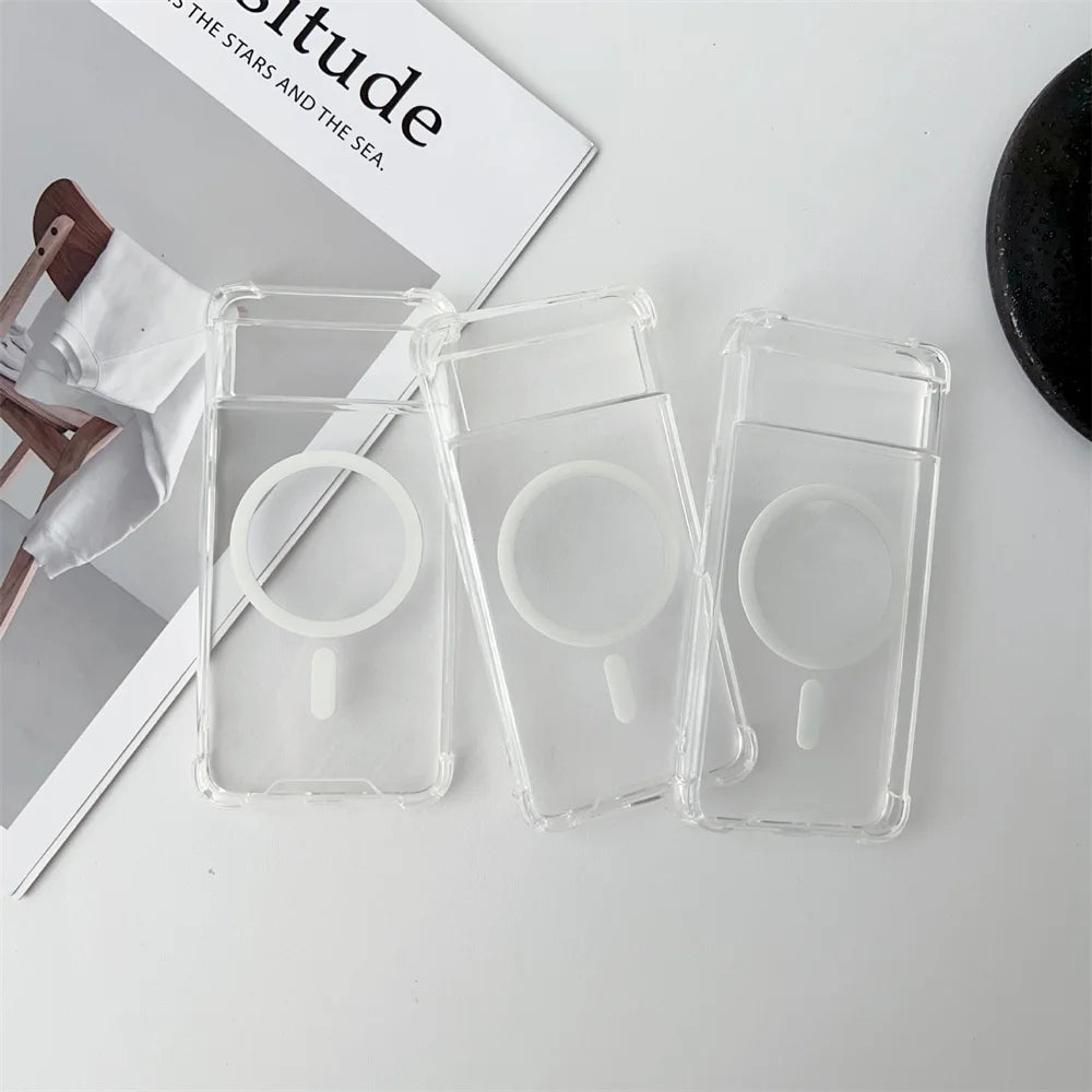 Transparent MagSafe Magnetic Phone Case for Google Pixel