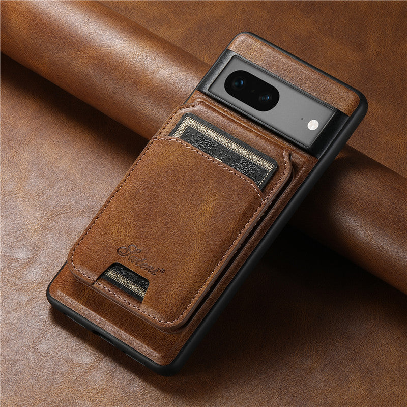 Leather Wallet Case for Google Pixel — MagSafe Compatible Card Holder Cover