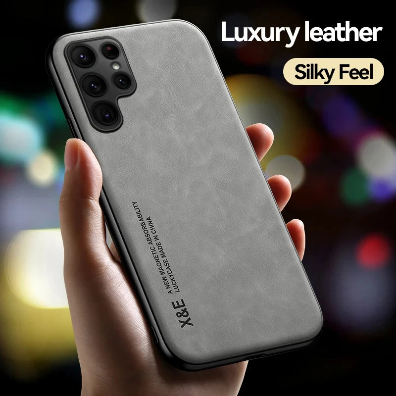 Sheepskin Magnetic Leather Case for Samsung Galaxy S26 / S25 / S24 / S23 / S22 / S21 / S20 / Note 20 Series