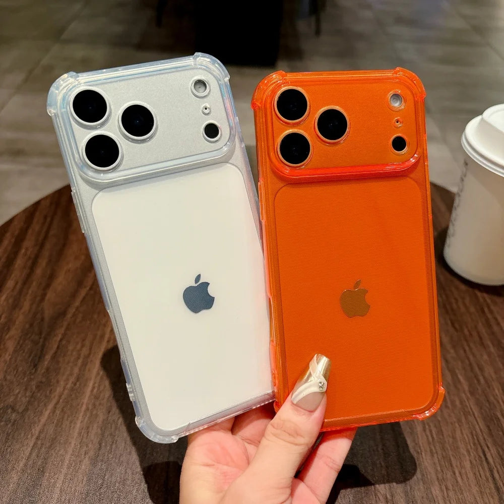 Shockproof Neon Soft TPU Clear iPhone Case | Camera Protection Cover