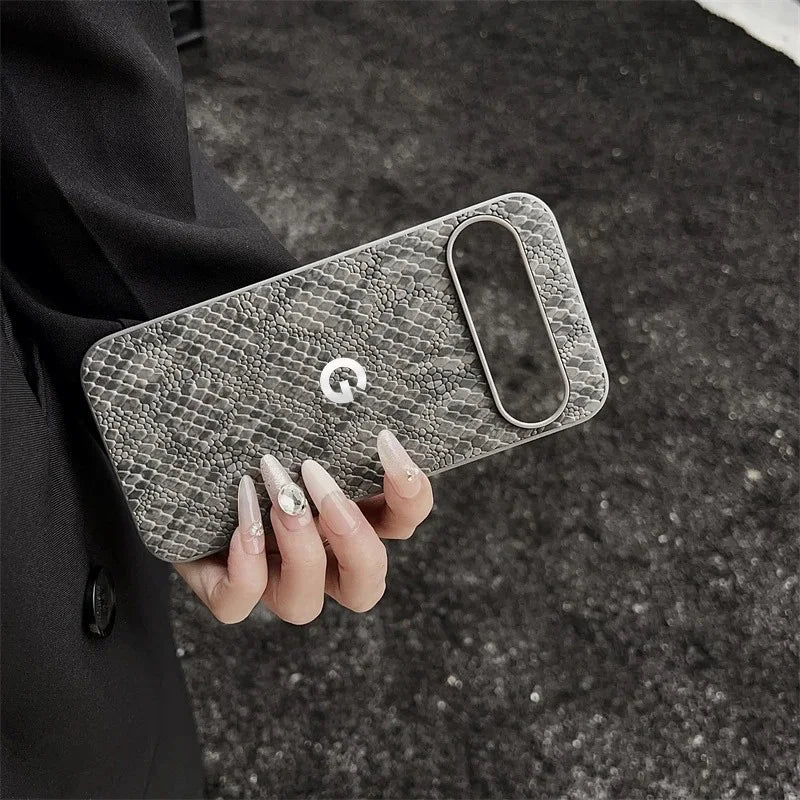 Snake Leather Texture Case for Google Pixel — Soft TPU Shockproof Cover