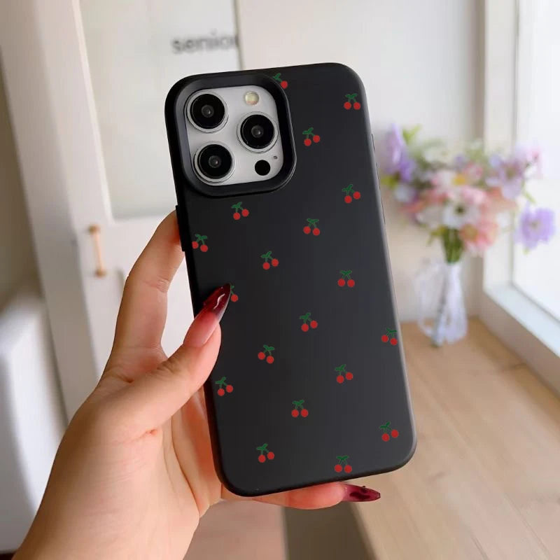 Cartoon Cherry Silicone iPhone Case