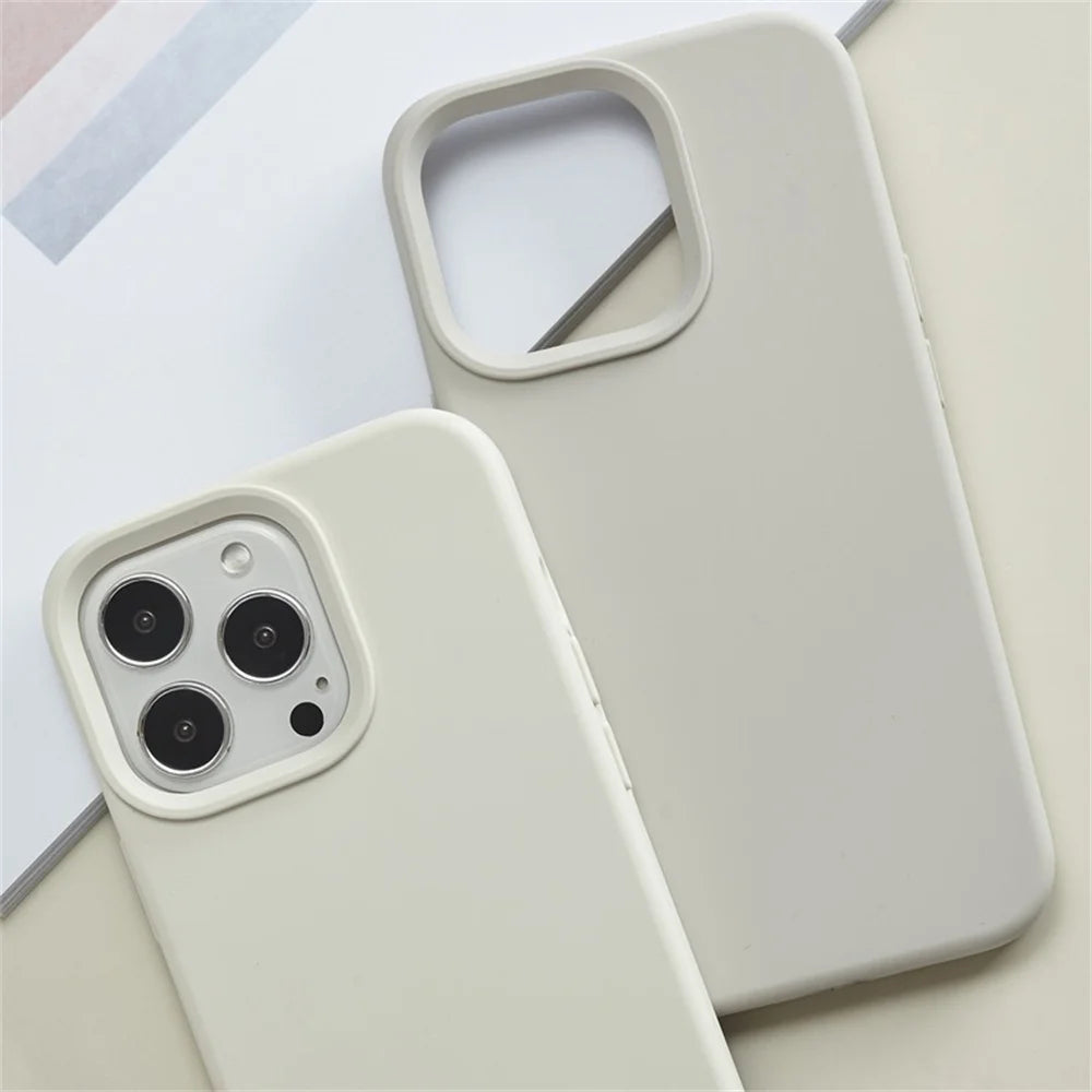 Luxury Liquid Silicone Case for iPhone 17 / 16 / 15 / 14 / 13 / 12 / 11 / X / XR / 8 / 7 Series – Shockproof Full Coverage