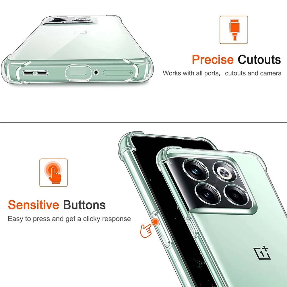 Clear Silicone Case for OnePlus — Thick Shockproof Transparent Soft Cover