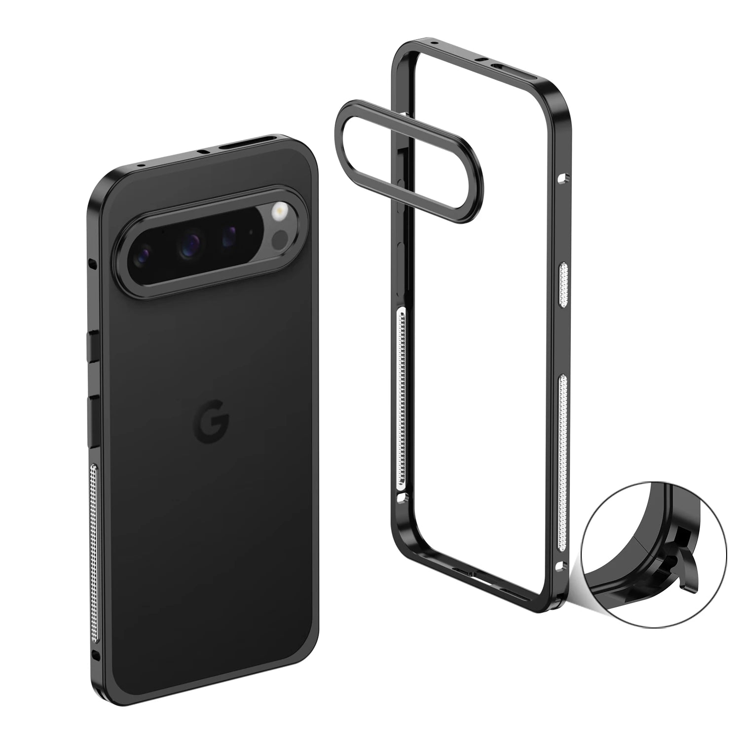 Aviation Aluminum Alloy Bumper Case for Google Pixel 10 / 9 / 8 / 7 Series with Metal Lens Cover