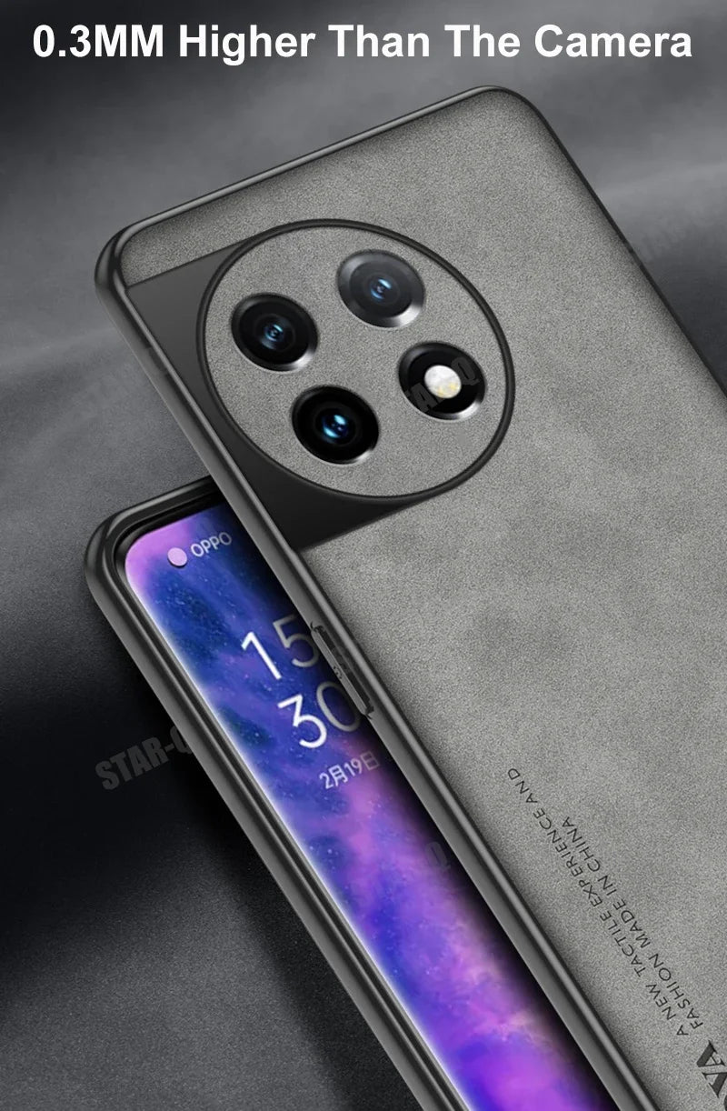Luxury Sheepskin Leather Case for OnePlus 11 / Ace 2 / 10 Pro / 9 / 8T Series | Retro Men's Back Cover