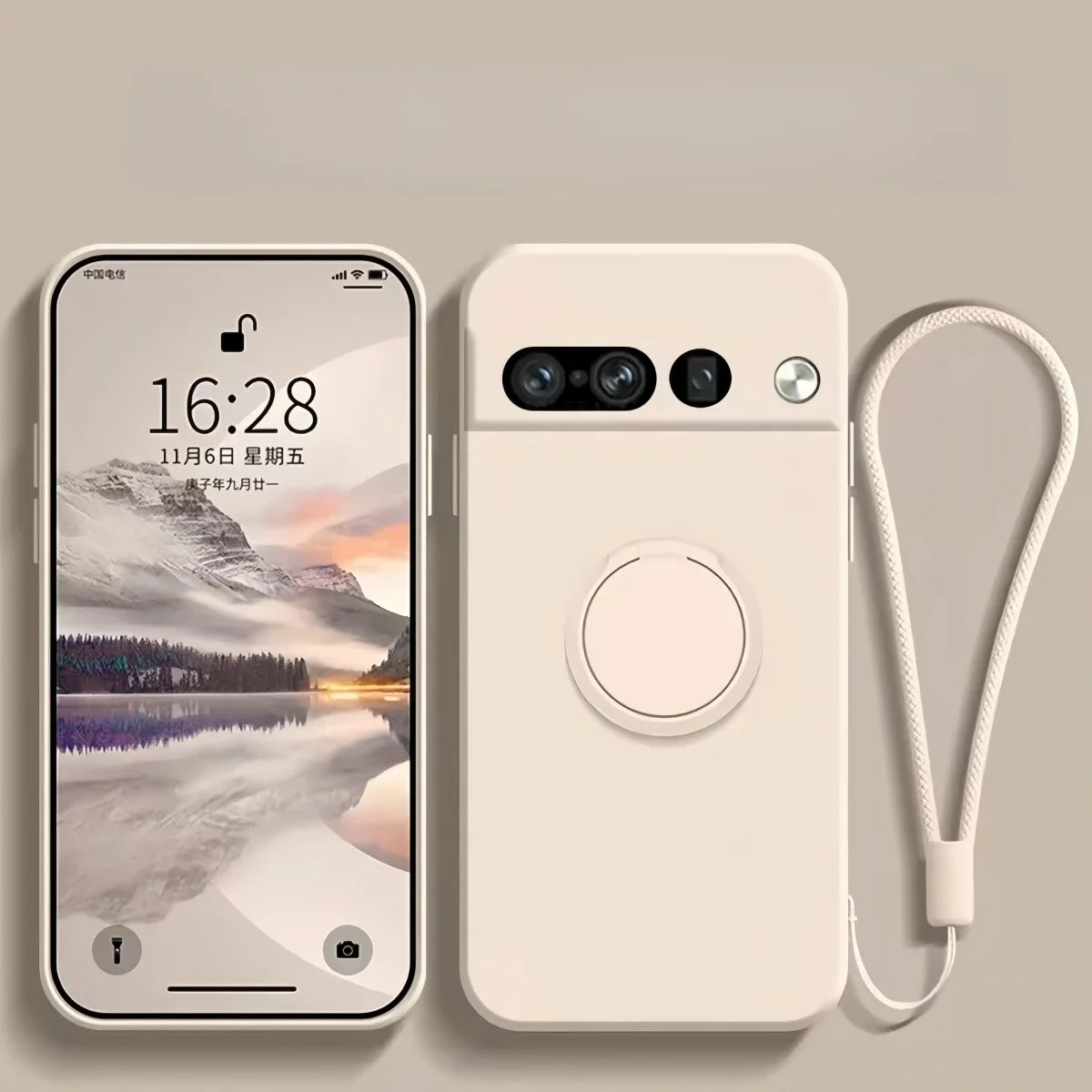 Magnetic Ring Holder Stand Liquid Silicone Case for Google Pixel 6 / 6A / 6 Pro / 7 / 7A / 7 Pro / 8 / 8A / 8 Pro / 9 / 9A / 9 Pro / 9 XL / 10 / 10A / 10 Pro / 10 Pro XL
