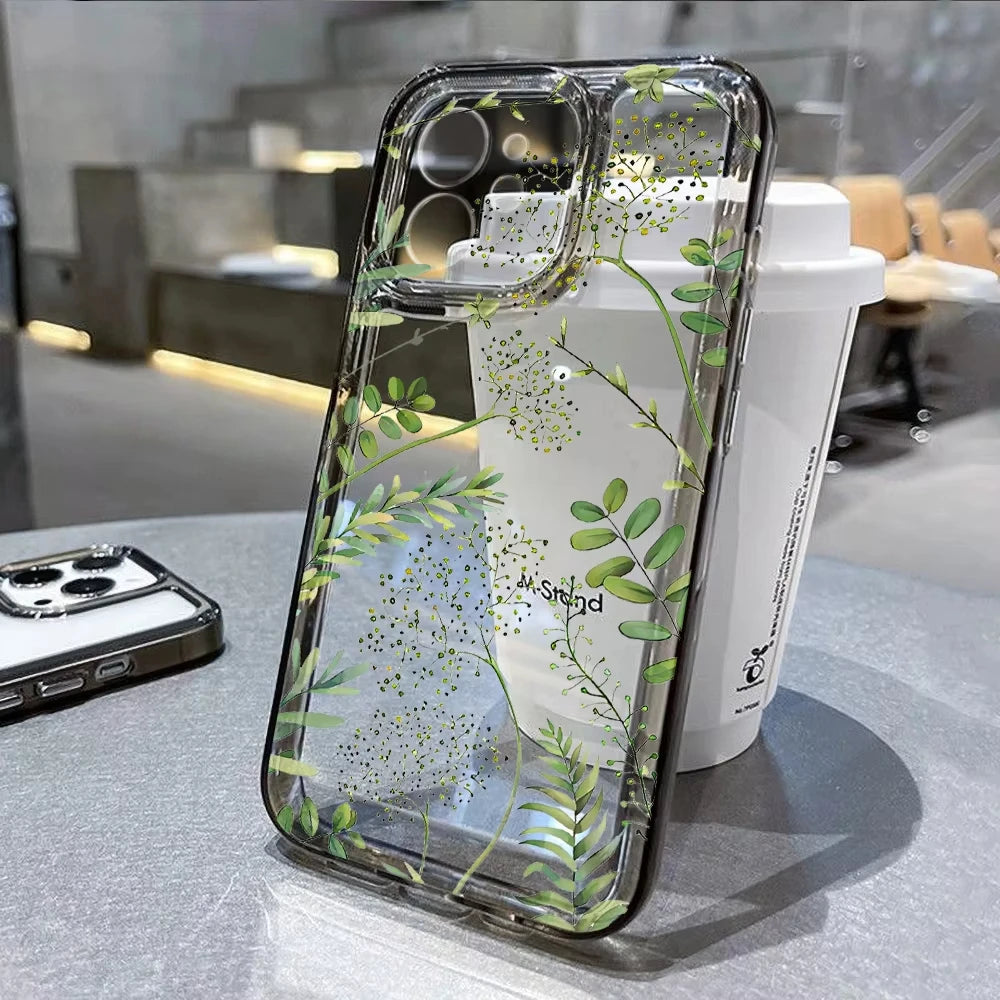 Floral Phone Case for iPhone 7 8 Plus SE XR XS 11 12 13 14 15 16 17 / Pro / Pro Max / Air — Shockproof Soft Silicone Cover
