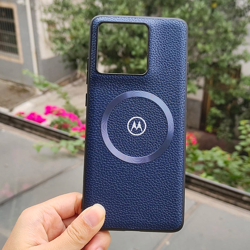 Motorola Litchi Leather Magnetic Case