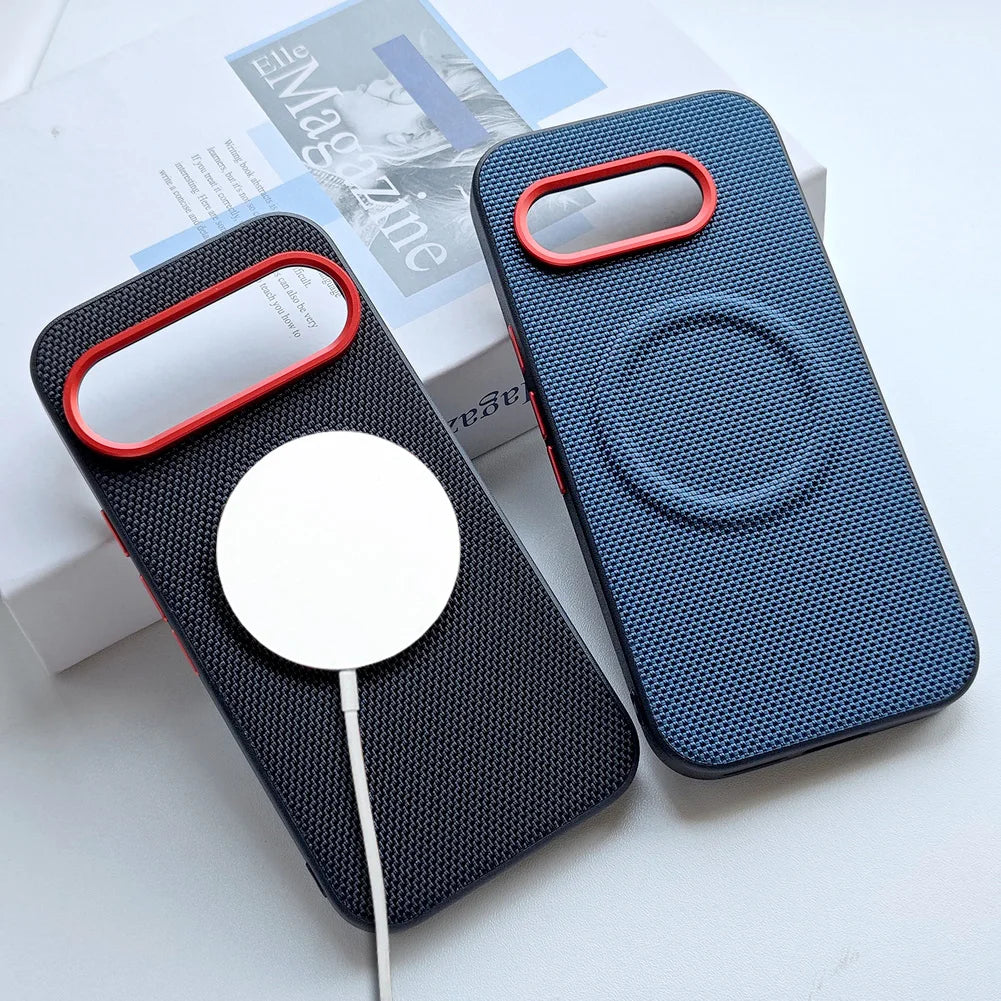 Magnetic Ring Leather Case with Camera Lens Protection for Google Pixel