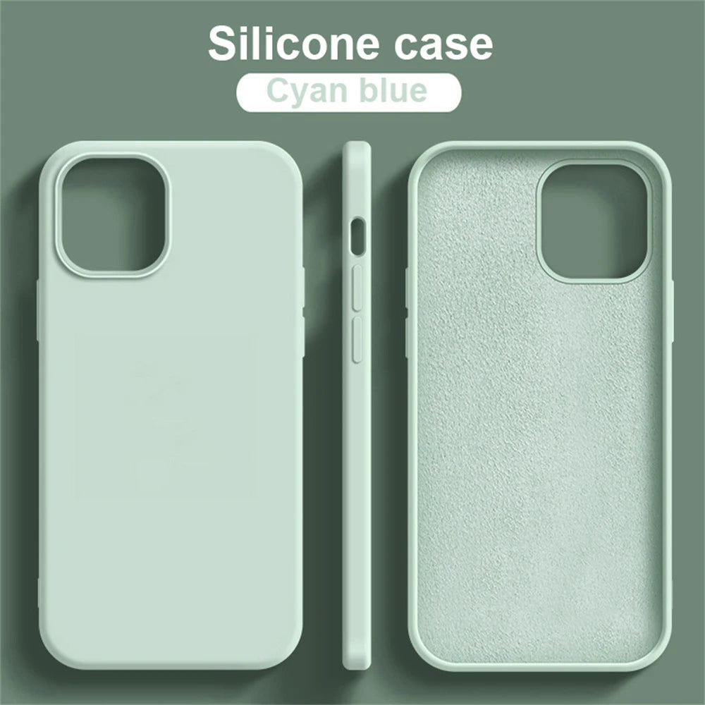 Luxury Liquid Silicone Case for iPhone 17 / 16 / 15 / 14 / 13 / 12 / 11 / X / XR / 8 / 7 Series – Shockproof Full Coverage