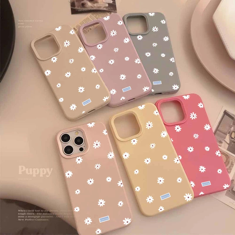 Daisy Floral Silicone iPhone Case