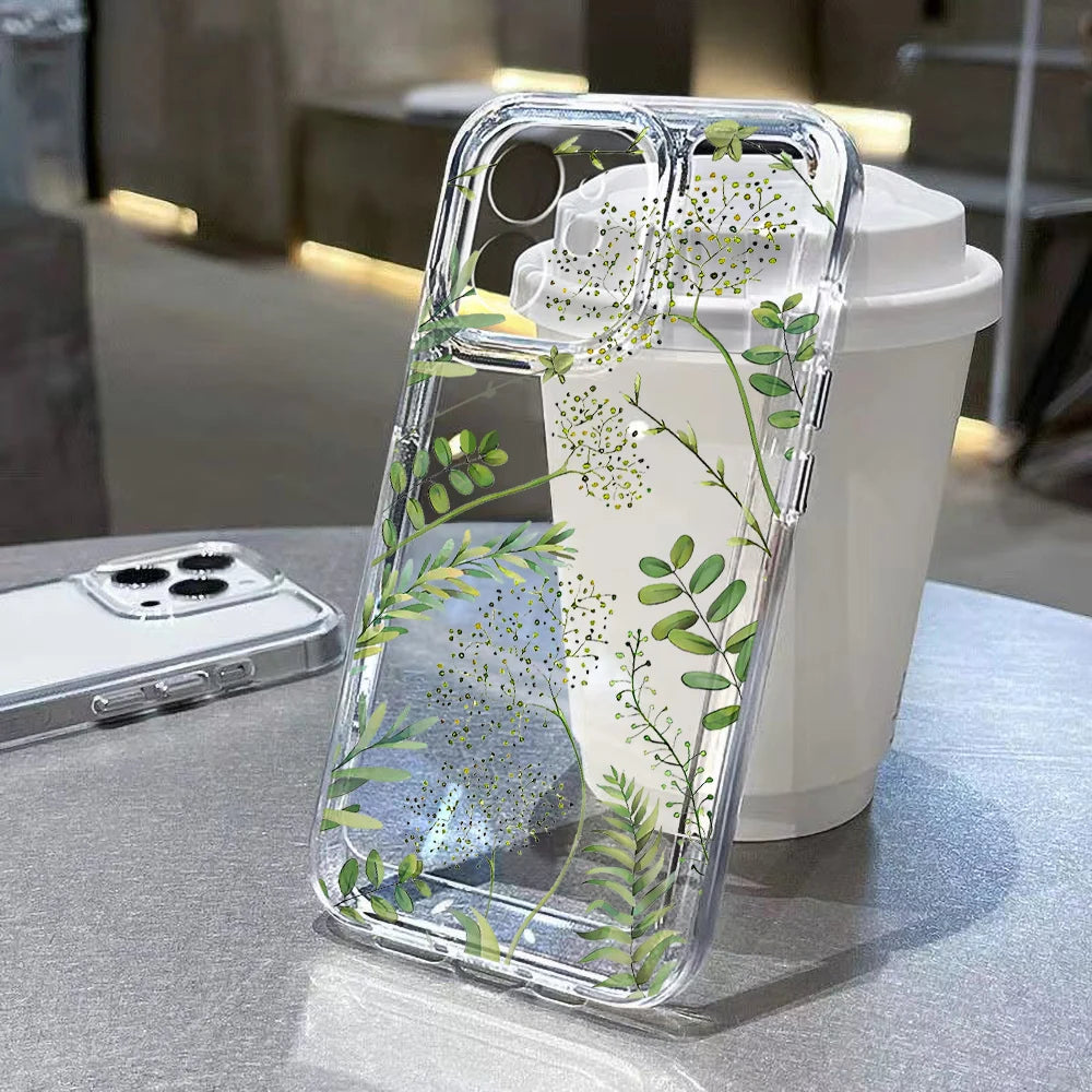 Clear Floral Samsung Galaxy Case – Shockproof Silicone Flower Cover